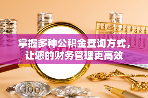 张湾掌握多种公积金查询方式，让您的财务管理更高效