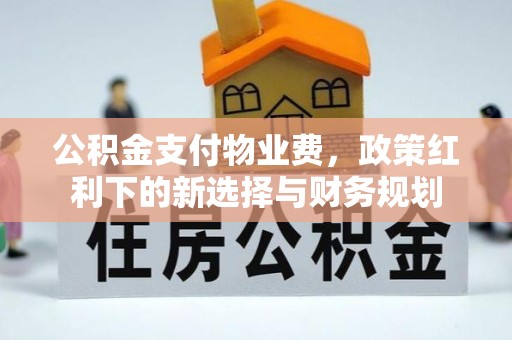 张湾公积金支付物业费，政策红利下的新选择与财务规划